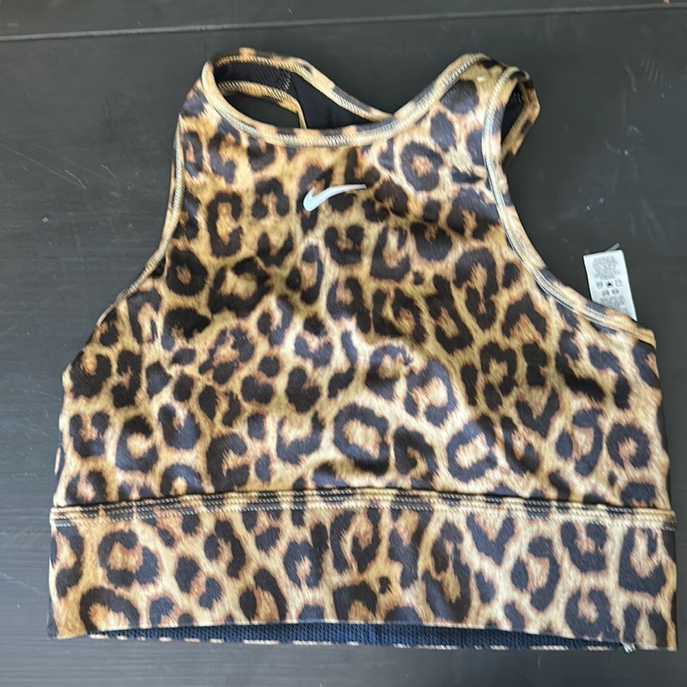 Nike Cheetah Print High Neck Sports Bra